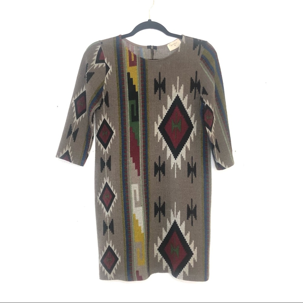 5 for $25 ⭐️ Everly Tribal Print Sweater Dress